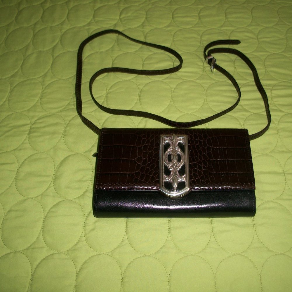 Brighton Back/Brown Crossbody Wallet/Organizer/Clutch
